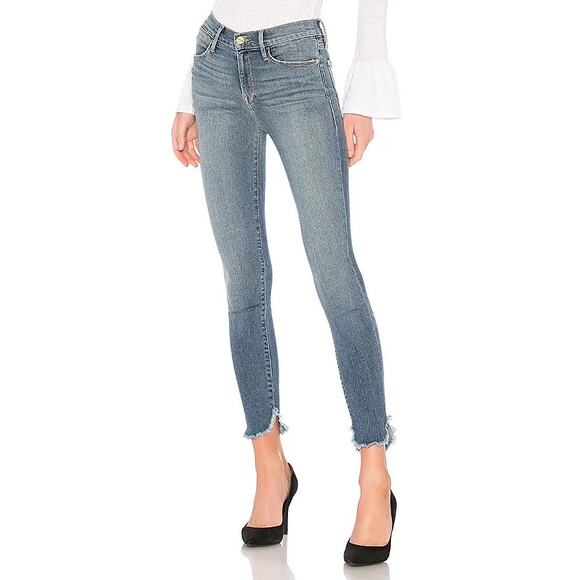 Frame Denim Le High Skinny Petal Hem Jeans in Hamerton Size 32 - Picture 1 of 12